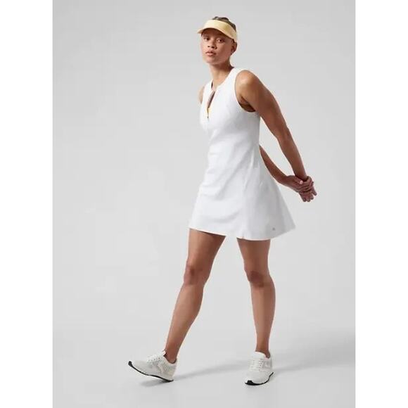 Athleta Ace White Sleeveless Tennis Athletic Sports Mini Dress Size Medium - Picture 1 of 5